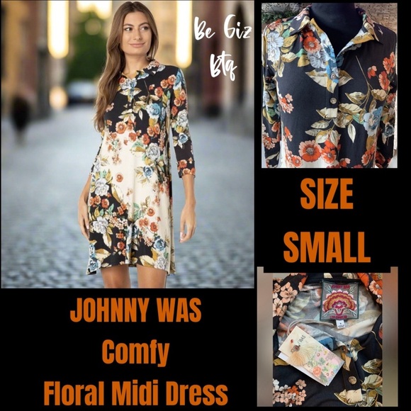 Johnny Was Dresses & Skirts - 🔥🔥NWT Johnny Was Emma Rose Delicate Floral Motif Polo Tunic Dress Size Small